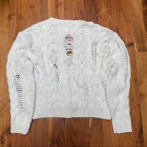 IRO Fighla Distressed Sweater White Alpaca, Wool Blend L - Picture 13 of 14